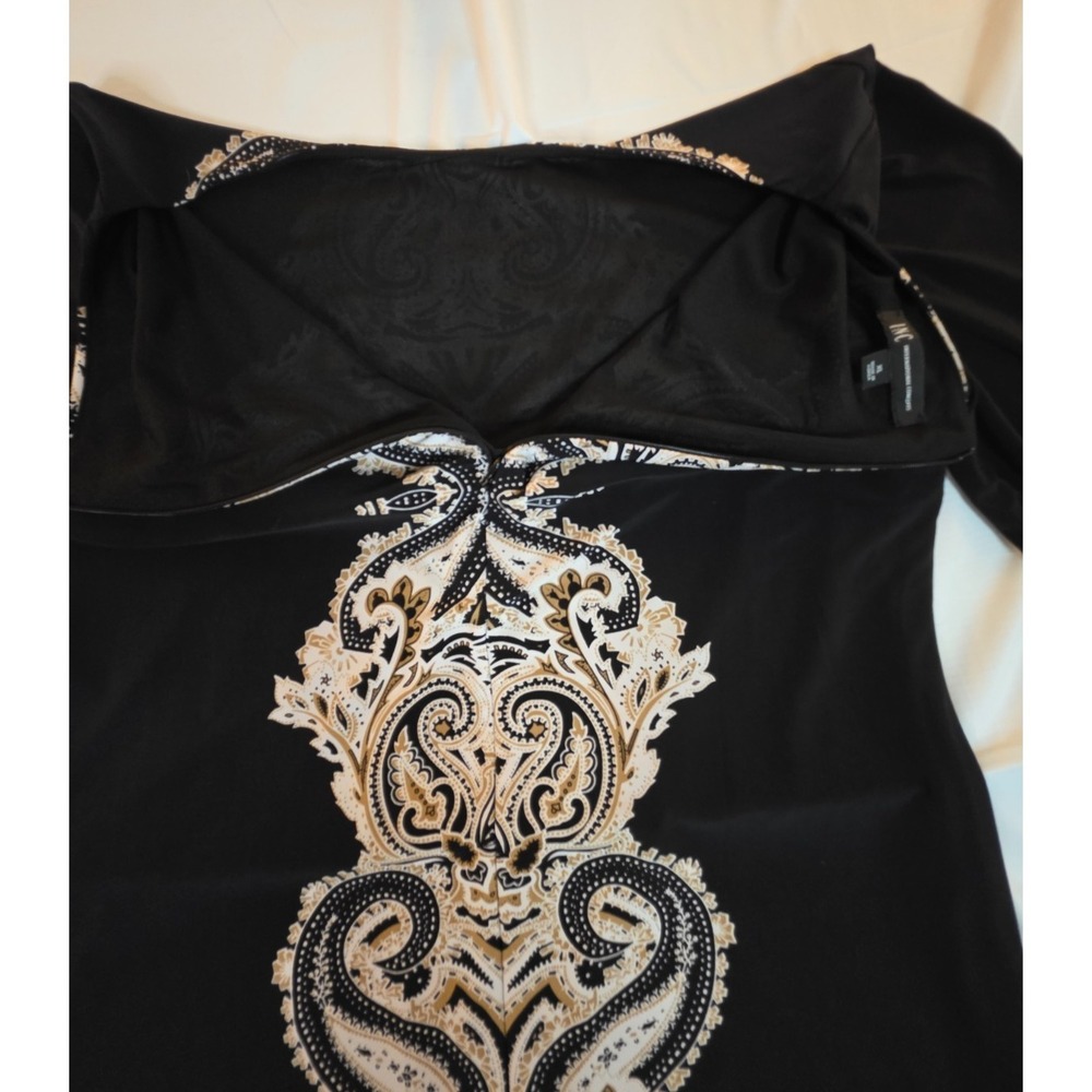 INC International Concepts Dress XL Black Paisley Baroque Print Shift Tunic 3/4 - Picture 8 of 13